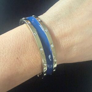 Gold and Blue Studded Bangle